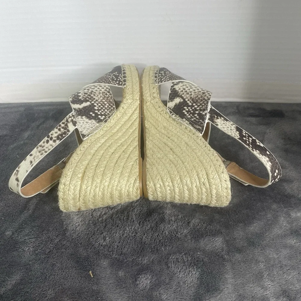 Steve Madden Steven Stelarr 9.5 Slingback Snake Print Wedge Open Toe Espadrille‎